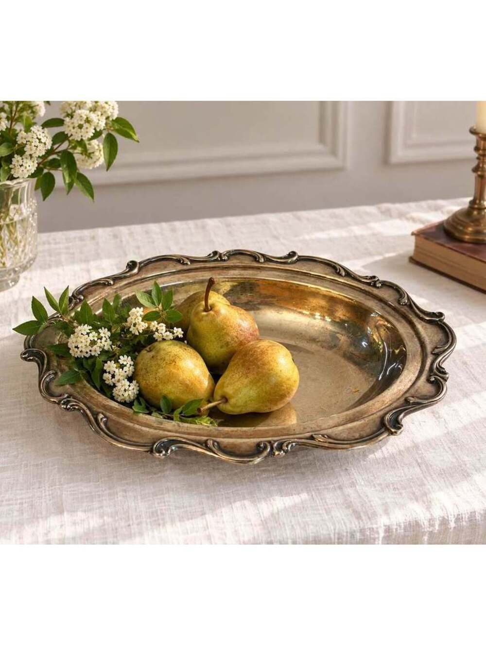 Vintage Webster Wilcox Joanne International Silver Silverplate Oval Serving Dish